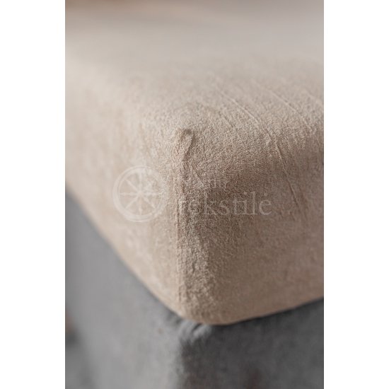 Terry sheet with rubber (beige)